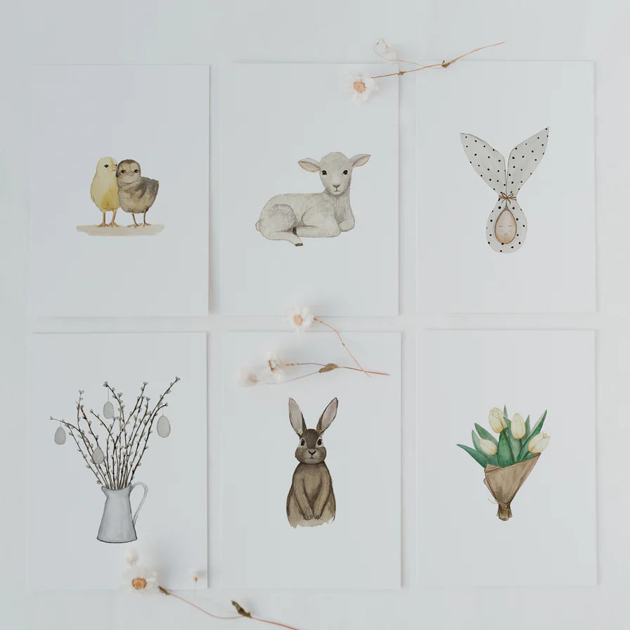 Eulenschnitt Aquarellkarte "Tulips" - Postkarten von mahina