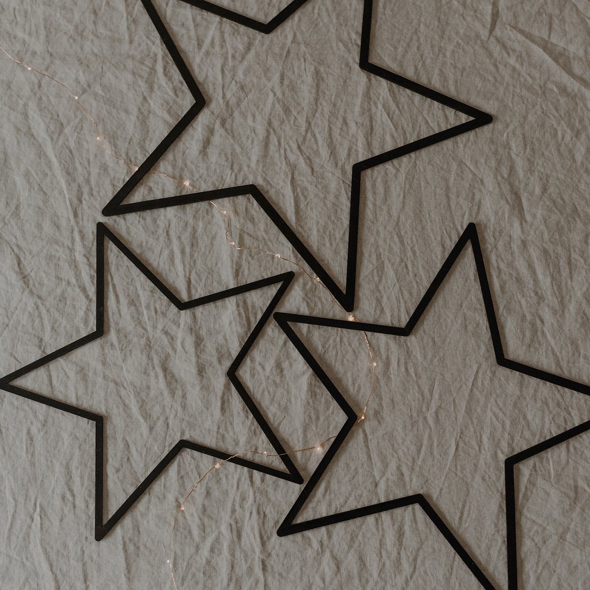 Eulenschnitt Holzkranz Stern Schwarz, 3er Set - Bastelbedarf -> Holz > Holzkränze von mahina