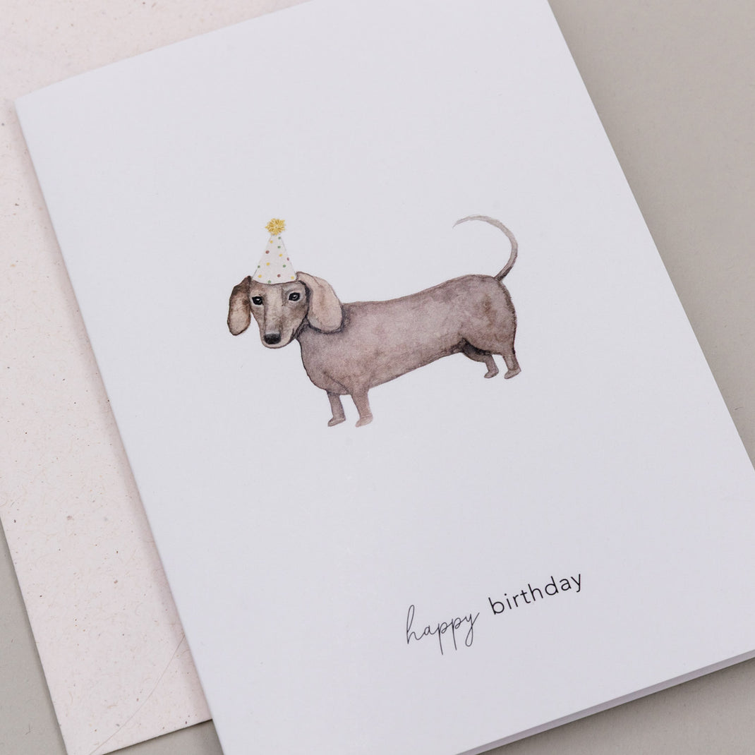 Eulenschnitt Klappkarte "Geburtstagsdackel" - Postkarten von mahina