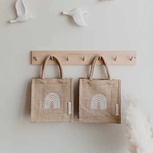 Eulenschnitt Mini Jute Shopper Regenbogen im 2er Set - Interior > Dekoration > Sonstiges von mahina