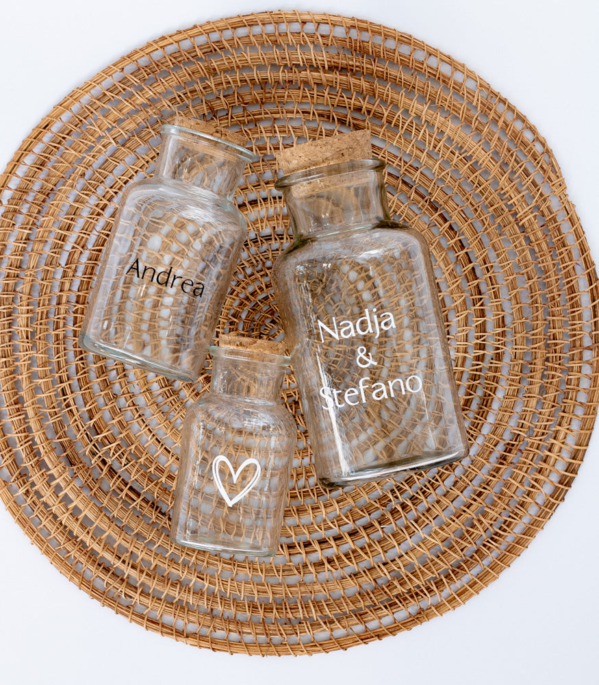 Personalisierbares Korkenglas 500ml - Bastelbedarf -> Glas -> Korkengläser von mahina