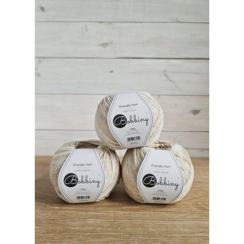 Bobbiny Friendly Yarn Golden Natural 100g - mahina