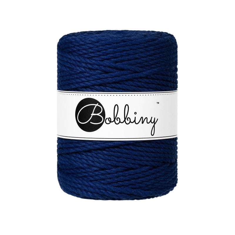 Bobbiny Makramee Garn 5mm 3ply Ink Blue 100m - mahina