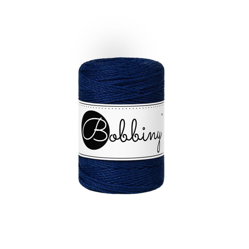 Bobbiny Makramee Garn 1,5mm 3ply Ink Blue 100m - mahina