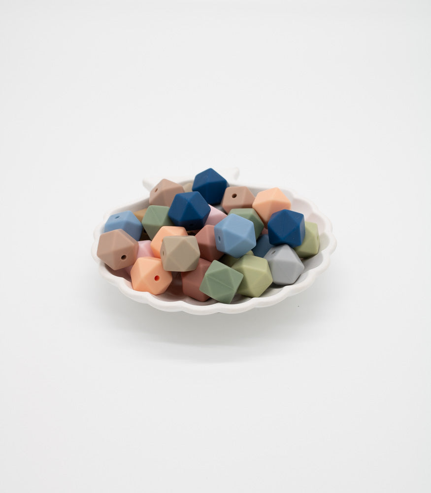 Silikonperle "Hexagon" 14mm 20 Farben - Bastelbedarf -> Silikon -> Silikonperlen -> Rund von mahina