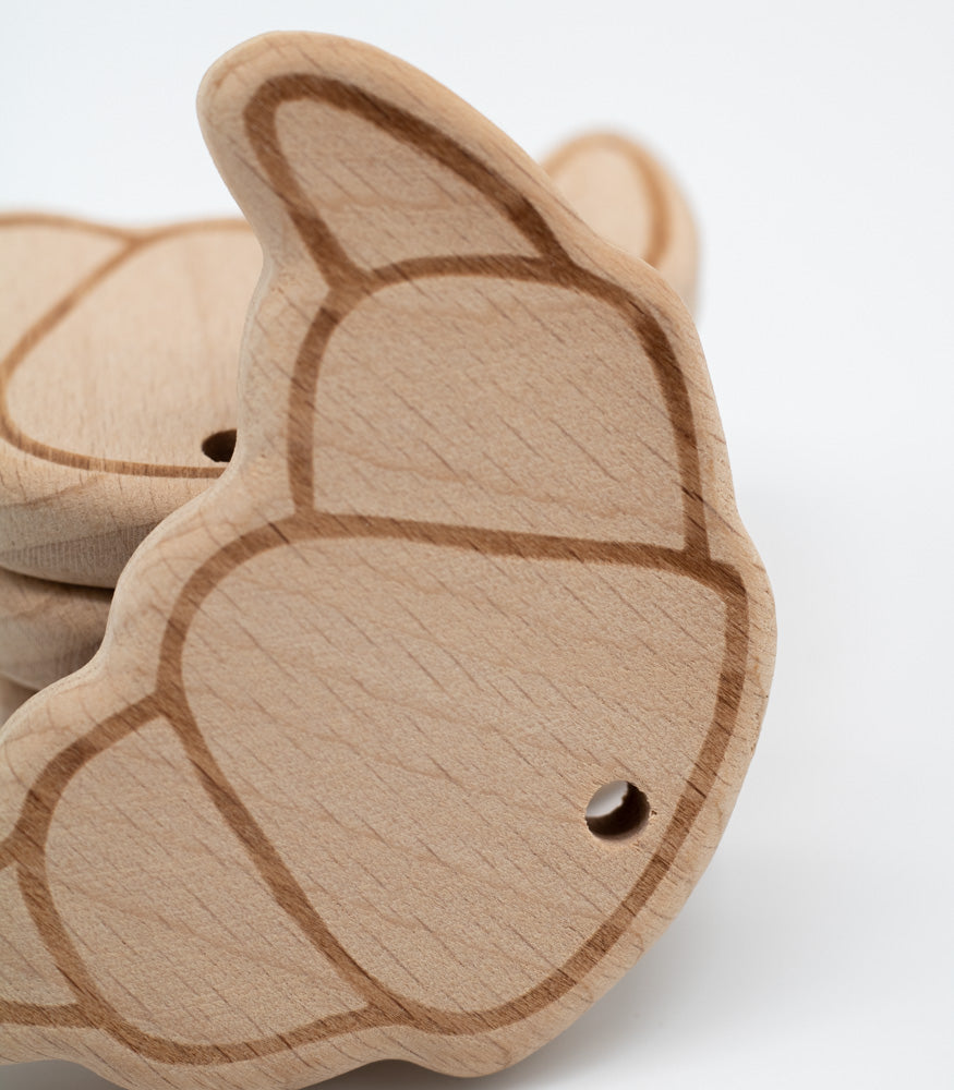 Holzanhänger "Croissant " aus Buchenholz - Bastelbedarf -> Holz > Beißringe von mahina