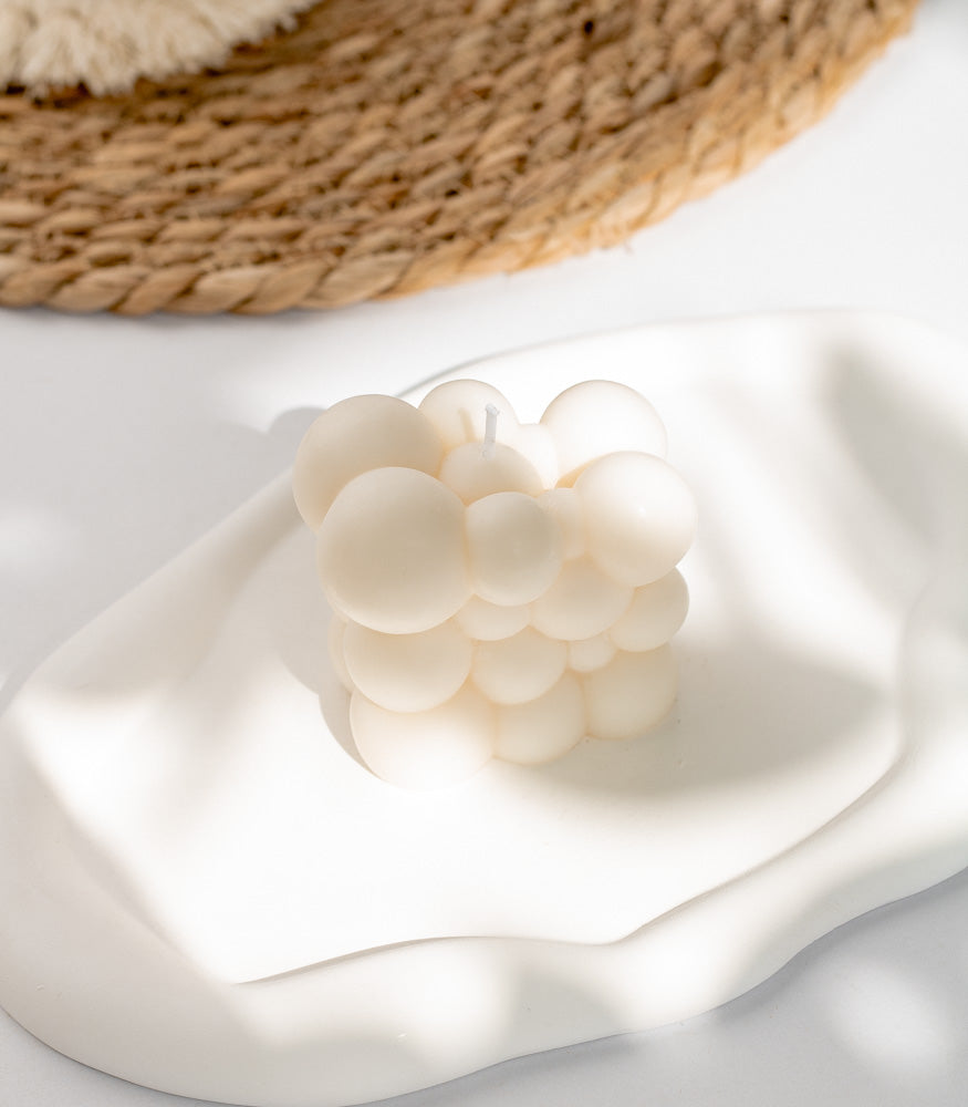 Handgemachte Kerze "Cloud-Bubble" in natur, vegan & nachhaltig - mahina