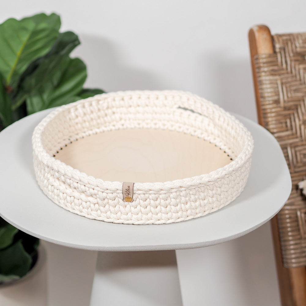 Handgemachtes Häkel-Tablett mit Boden - mahina x kilea - Interior > Dekoration > Häkelprodukte von mahina