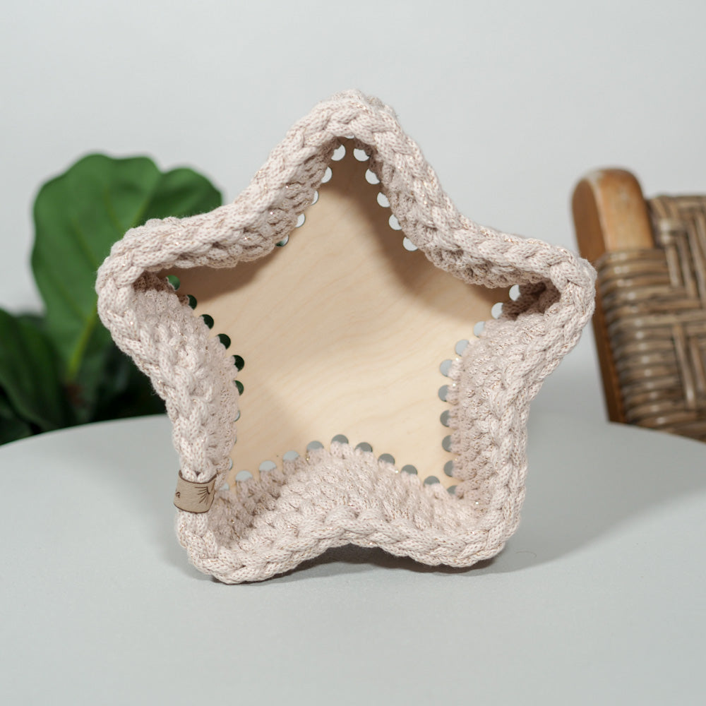 Handgemachter Häkelkorb "Stern" mit Boden - mahina x kilea - Interior > Dekoration > Häkelprodukte von mahina
