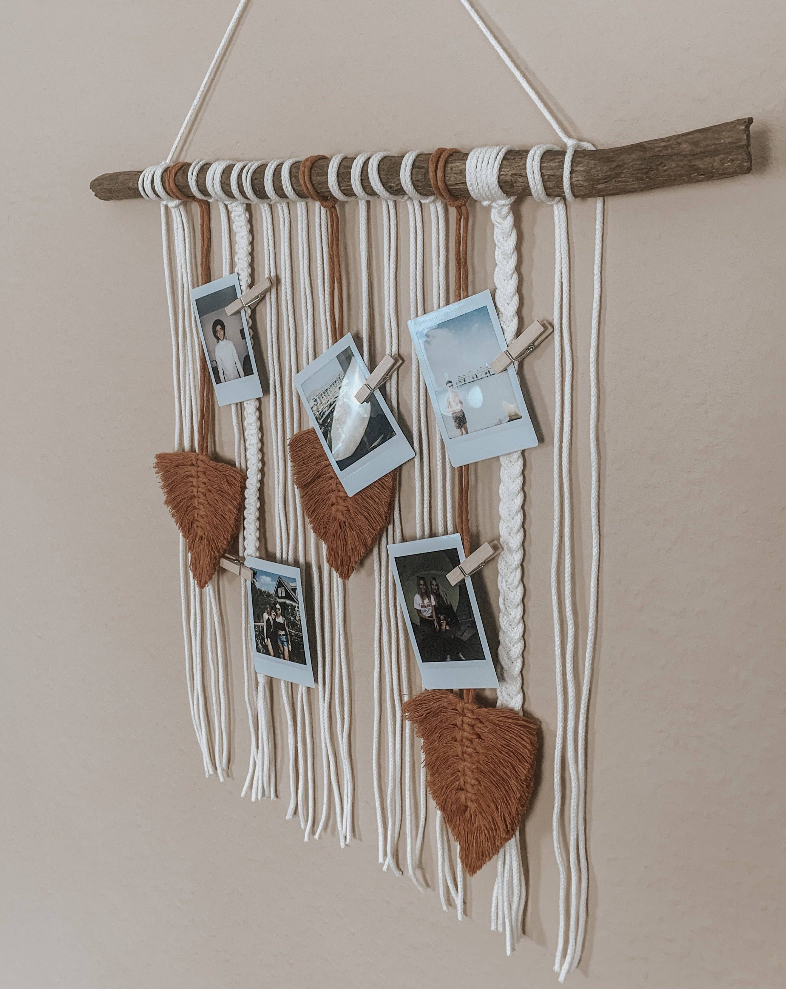 Handgemachter Makramee Fotowandbehang "Leafs" - mahina