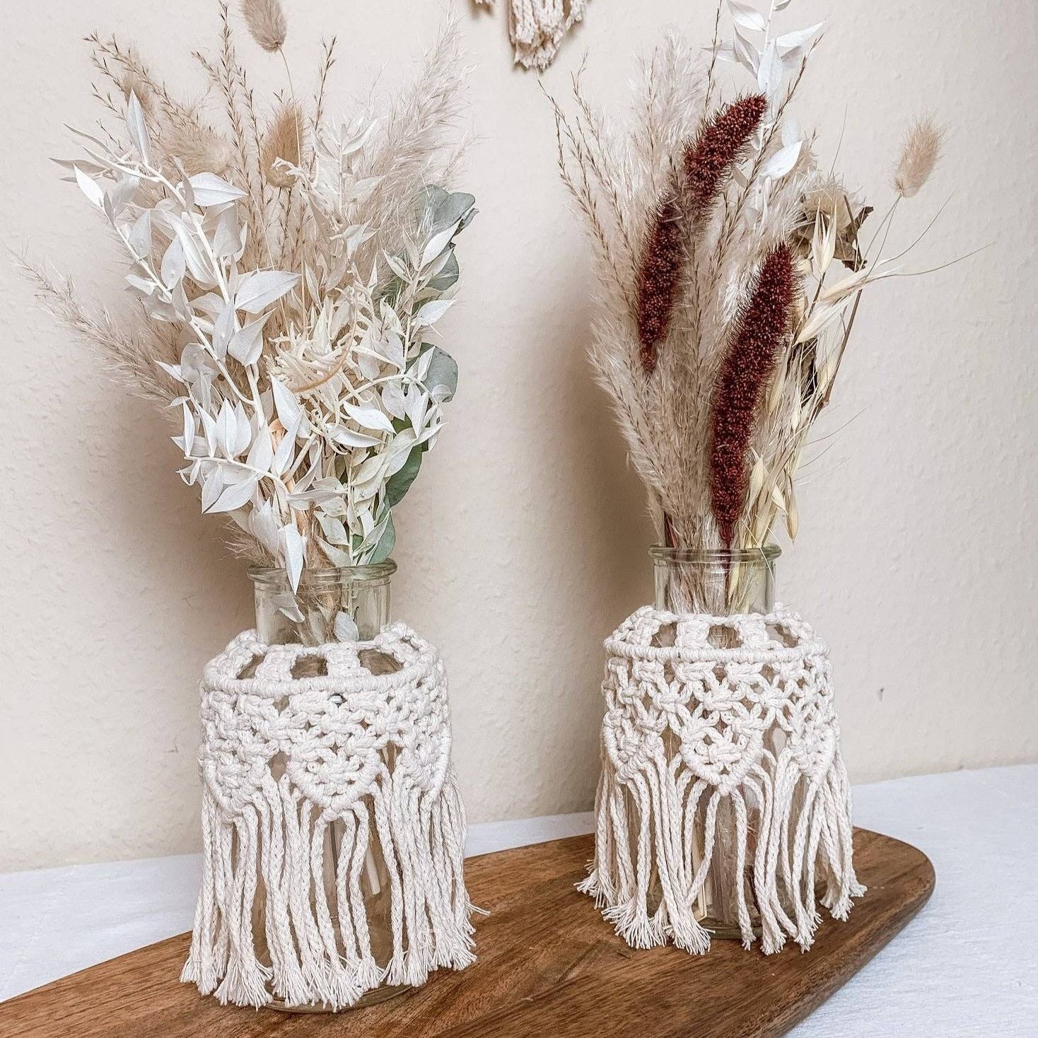 Handgemachte Makramee Vase/Windlicht - mahina