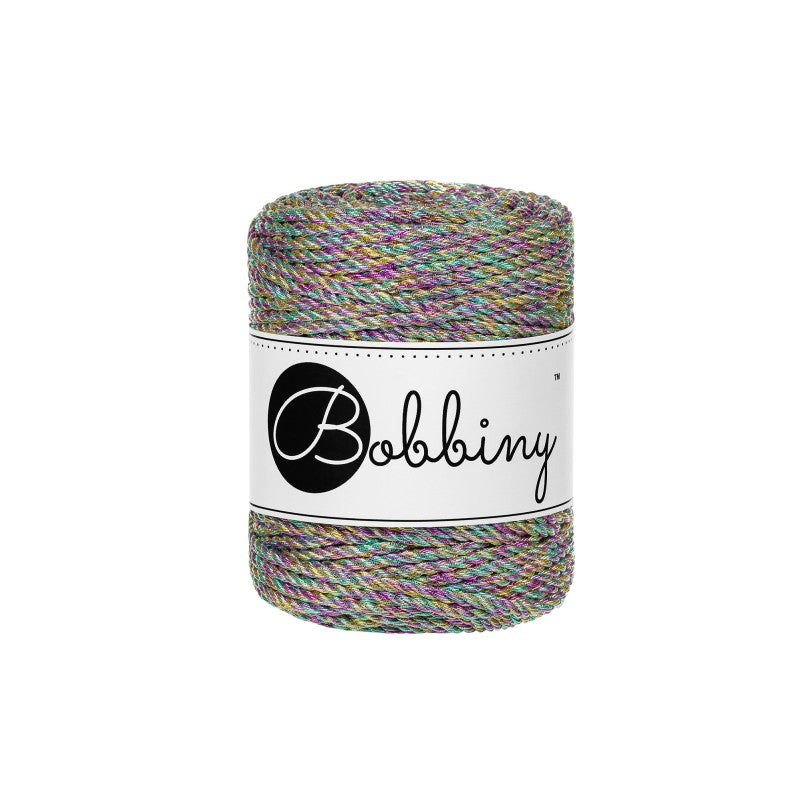Bobbiny Makramee Garn 3mm 3ply Metallic Aurora 50m