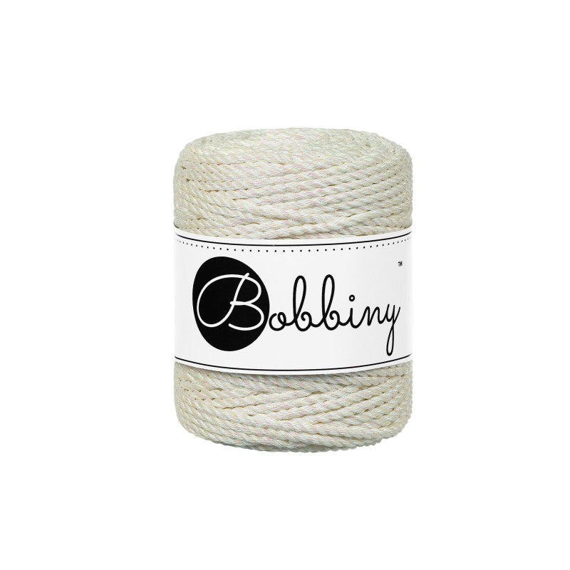 Bobbiny Makramee Garn 3mm 3ply Metallic Moonstone 50m
