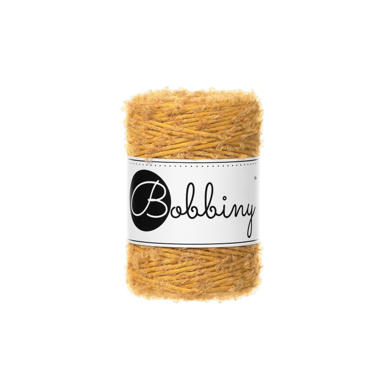 Bobbiny Makramee Garn 1,5mm Bouclé 100m Mustard