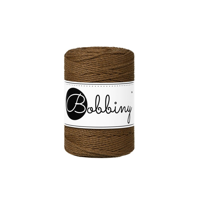 Bobbiny Makramee Garn 1,5mm 3ply Nut Brown 100m - mahina