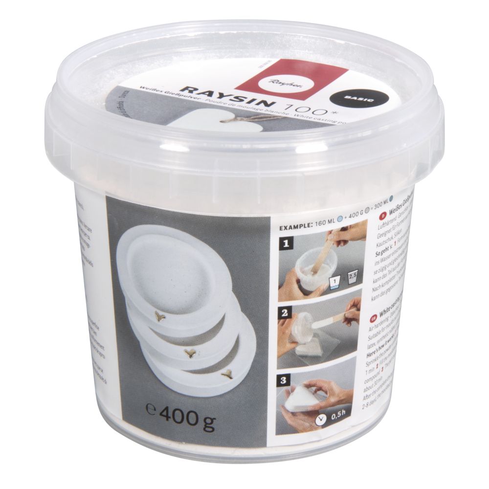 Gießpulver Raysin 100 weiß, Eimer 400g - Bastelbedarf -> Gießen von mahina