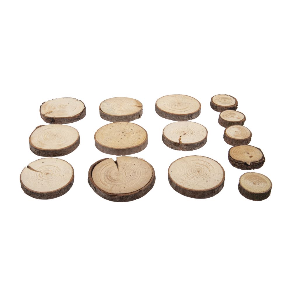 Pinien-Scheiben rund, 3-5cm, Beutel 100g - Bastelbedarf -> Holz > Baumscheiben von mahina