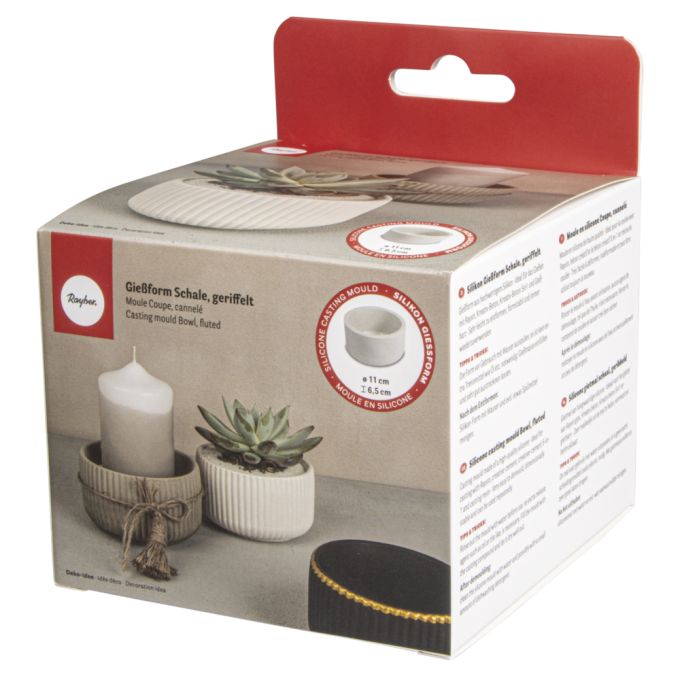 Silikon Gießform Schale geriffelt, 11x6,5cm - Bastelbedarf -> Gießen von mahina