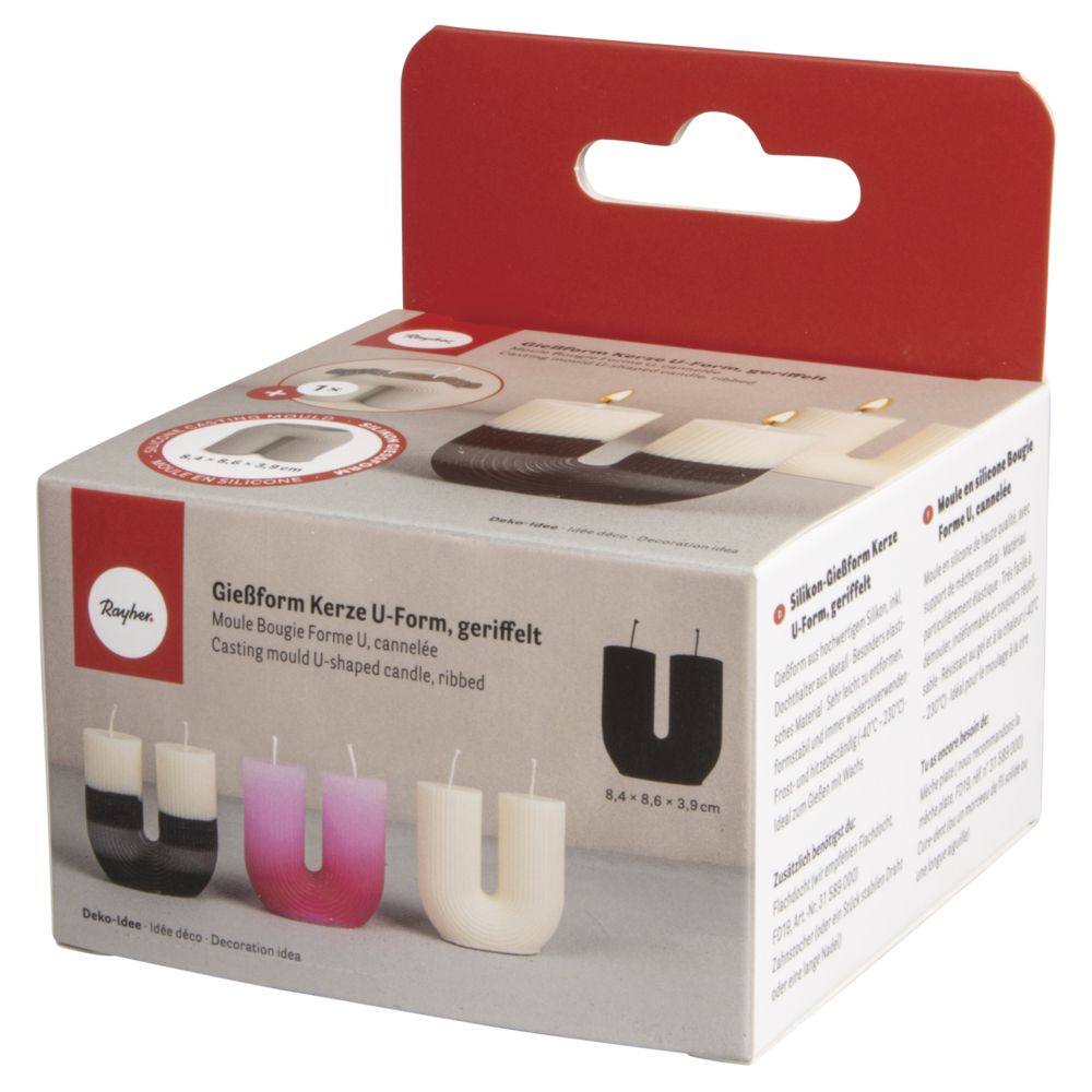 Silikon Gießform Vase Kerze U-Form geriffelt - Bastelbedarf -> Gießen von mahina