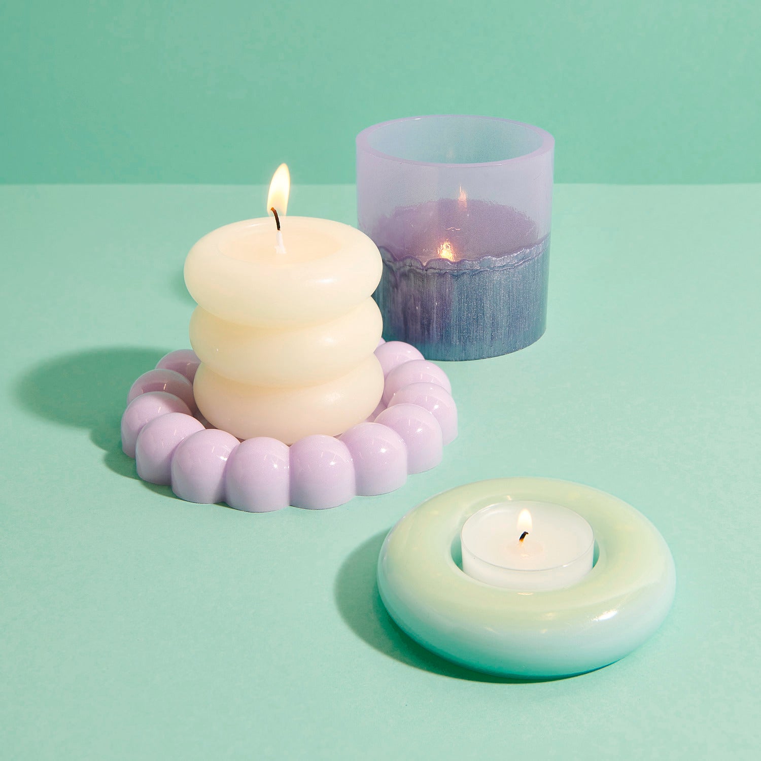 Silikon Gießform Teelichthalter Rund, 8,5x2cm - Bastelbedarf -> Gießen von mahina