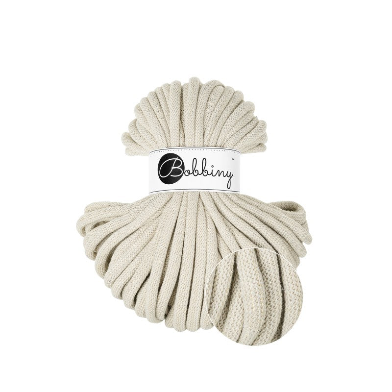 Bobbiny JUMBO Flechtkordel 9mm geflochten Shiny Cashmere Beige 30m