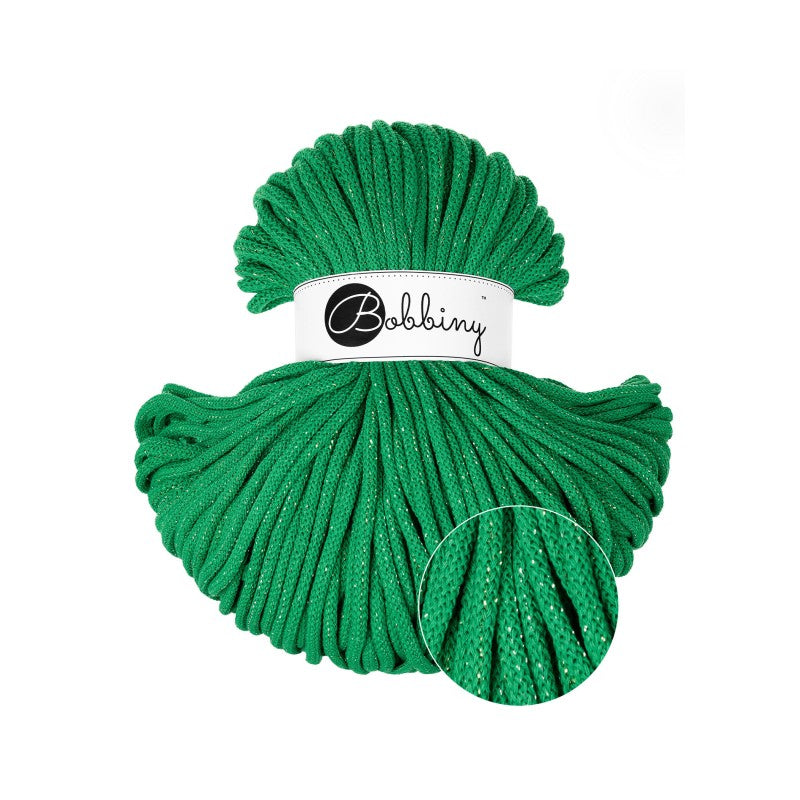 Bobbiny PREMIUM Flechtkordel 5mm geflochten Shiny Jade Green 100m