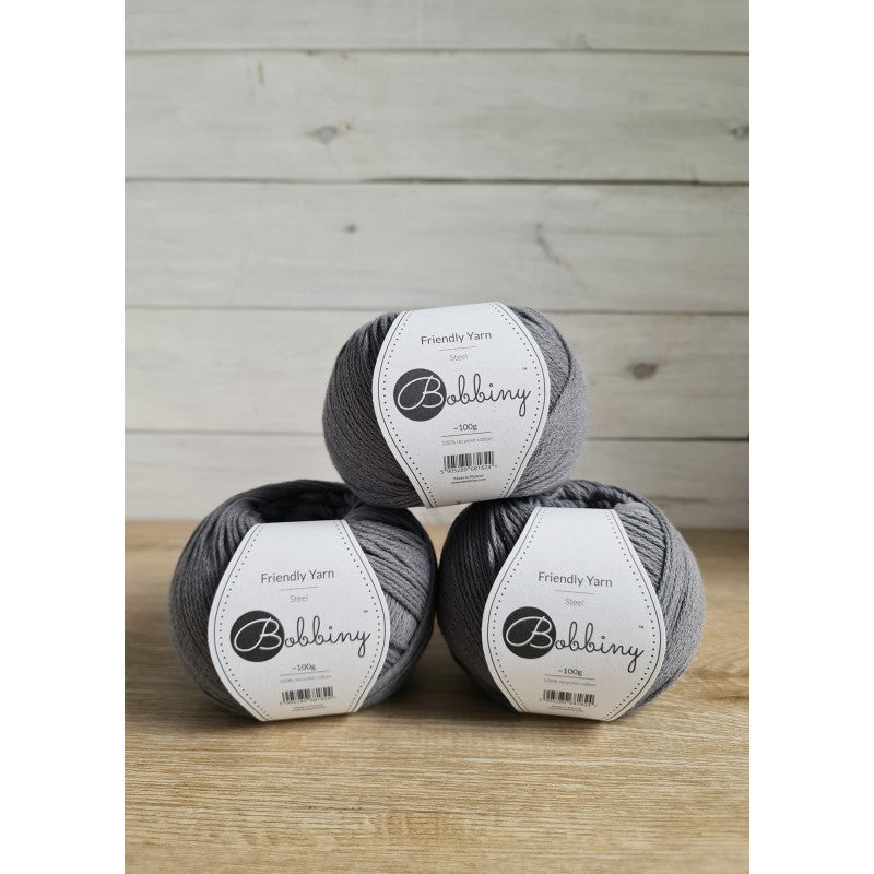Bobbiny Friendly Yarn Steel 100g - mahina