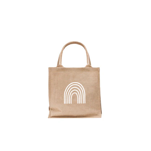 Eulenschnitt Mini Jute Shopper Regenbogen im 2er Set - mahina