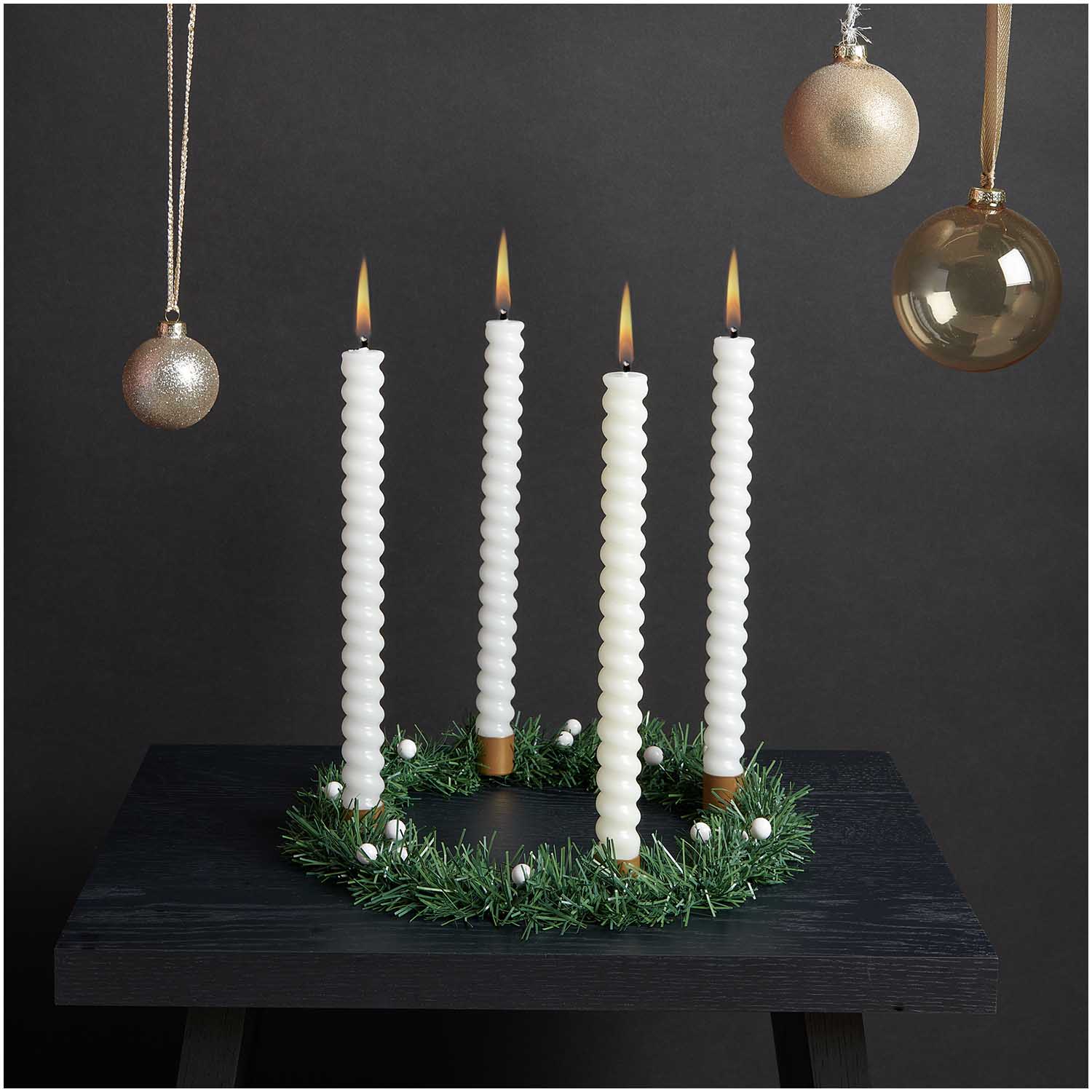 Adventskranz Ø 25cm in off white matt - mahina