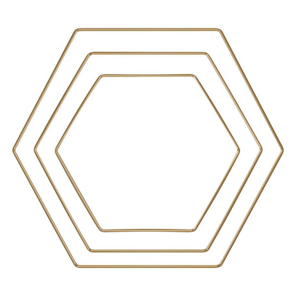 Metallring "Hexagon" in gold, verschiedene Größen - mahina
