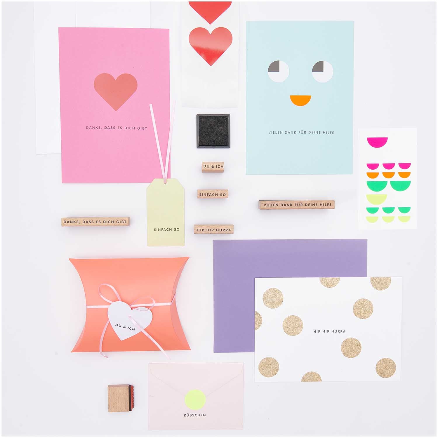 Paper Poetry Stempelset "Texte Deutsch" 31teilig, FSC 100% - mahina