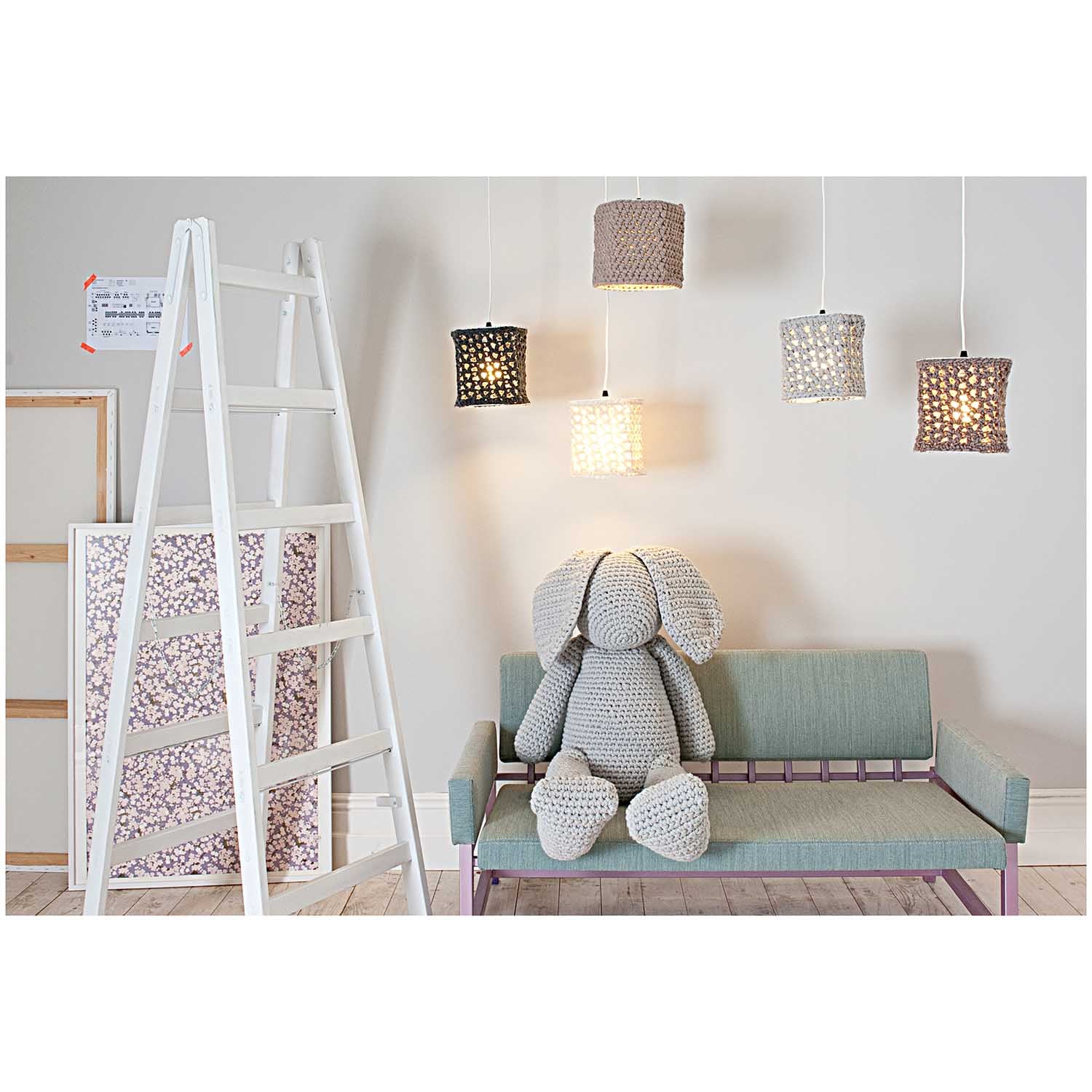 Runder Lampenschirm in weiß, 20cm - mahina