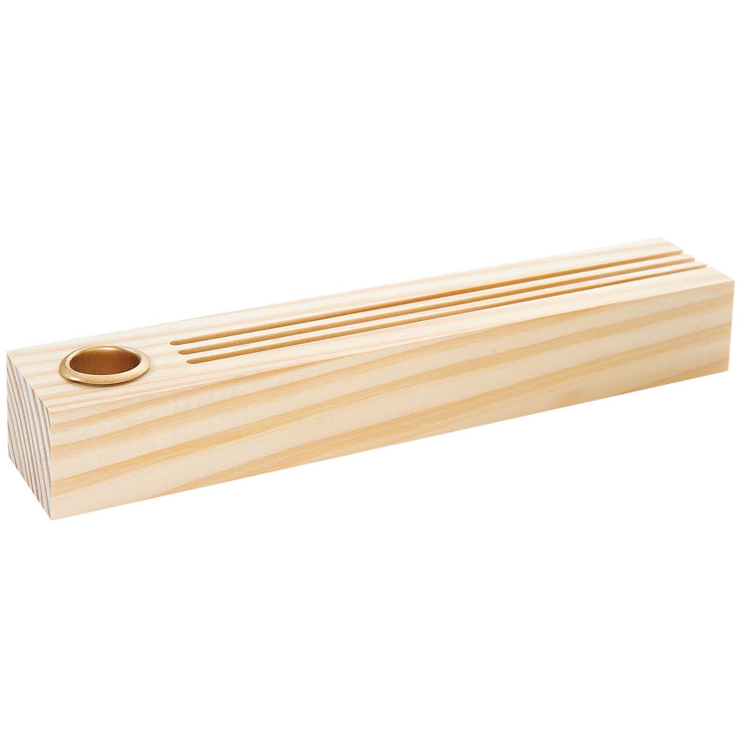 Holzständer für Metallringe & Karten mit Kerzenhalter 26x5x4cm - mahina