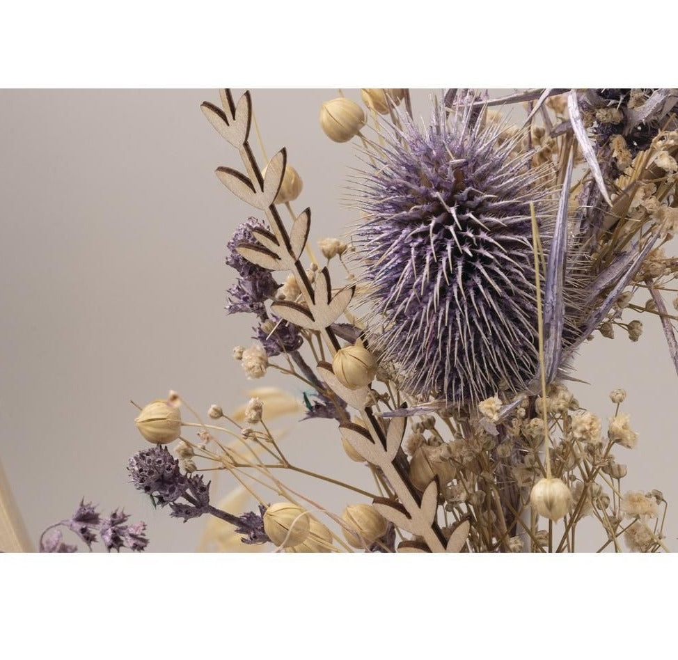 DIY Trockenblumen Strauß in flieder, 28cm - mahina