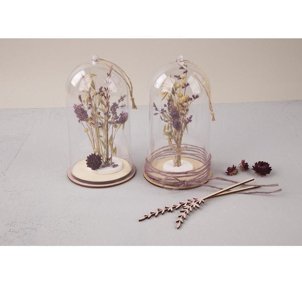 DIY Trockenblumen Strauß in flieder, 28cm - mahina