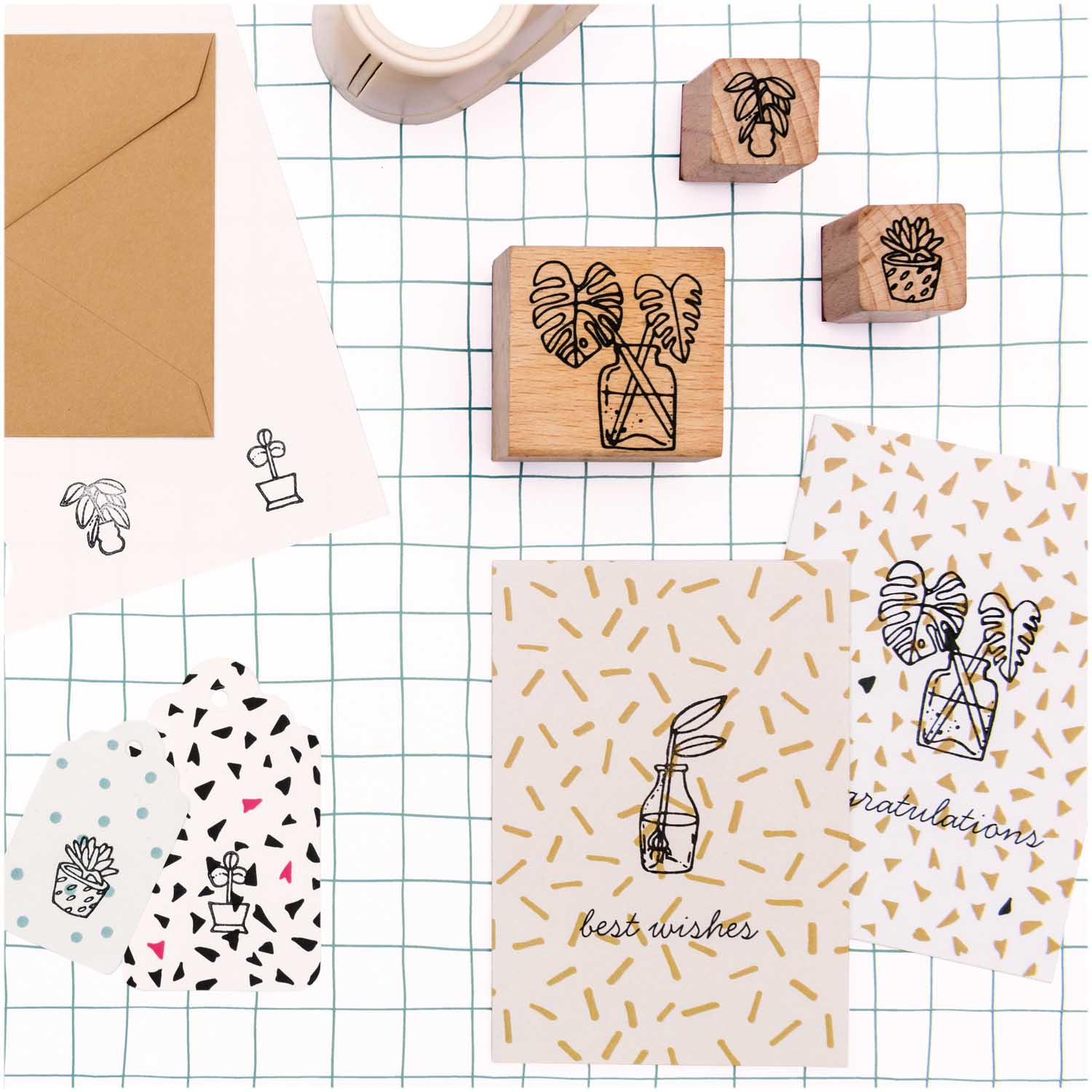 Paper Poetry Stempelset "Hygge Plants" 8teilig - mahina