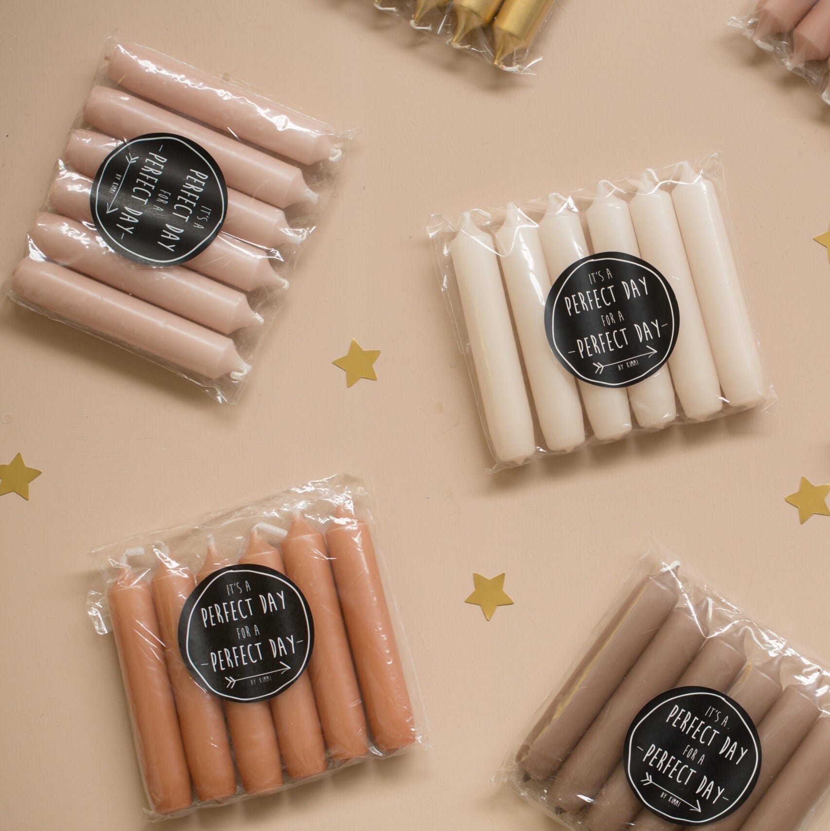 Kerze "Cadeau" 2,1x12cm 6 Stück 15 Farben - mahina