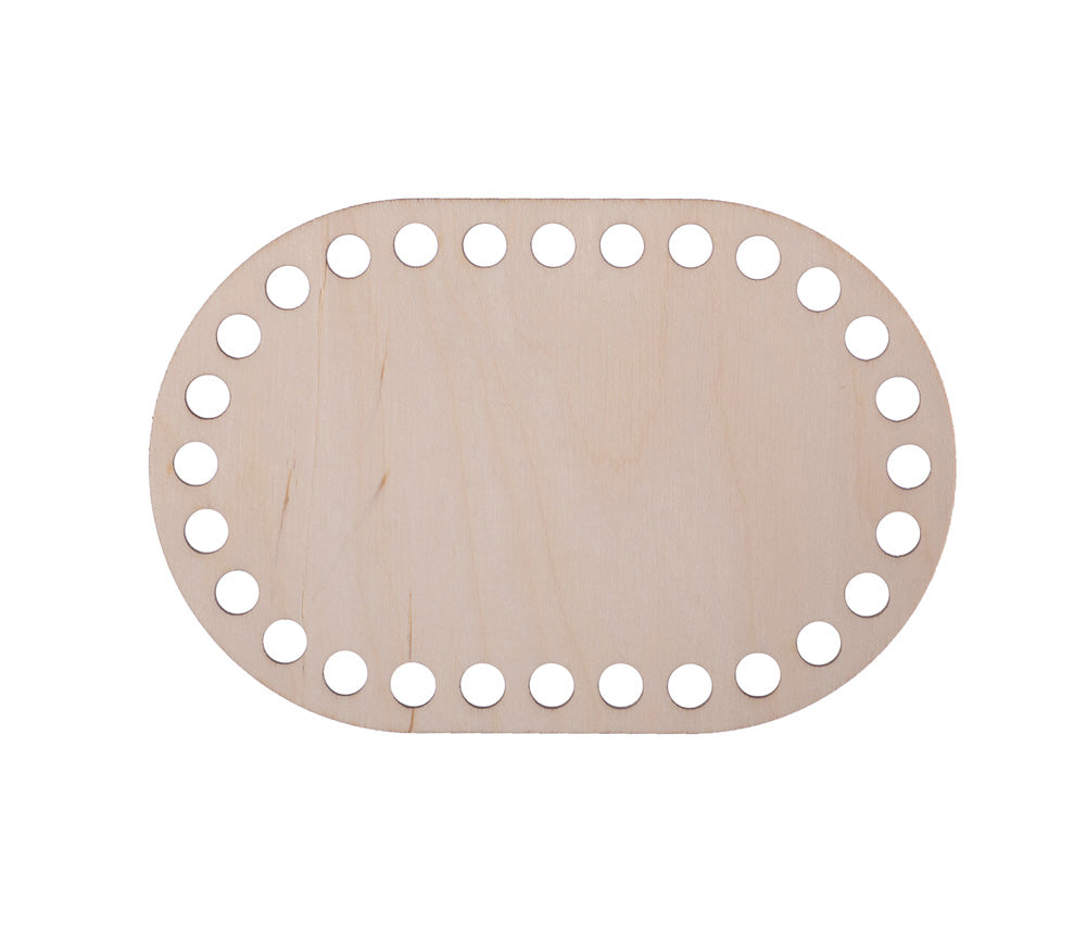 Häkelboden "Abgerundetes Rechteck kurz" Birkenholz 7 Größen - mahina