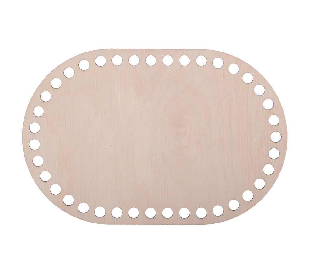 Häkelboden "Abgerundetes Rechteck kurz" Birkenholz 7 Größen - mahina