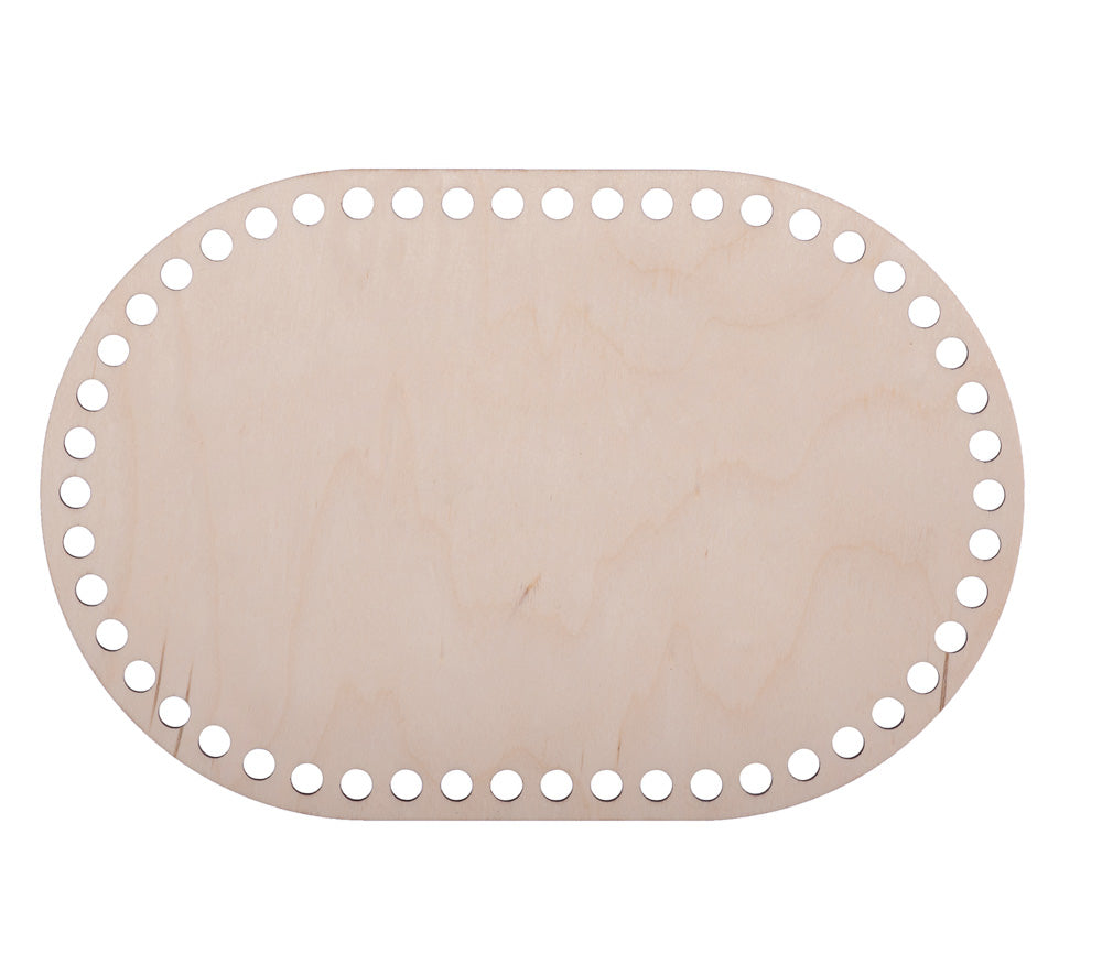 Häkelboden "Abgerundetes Rechteck kurz" Birkenholz 7 Größen - mahina