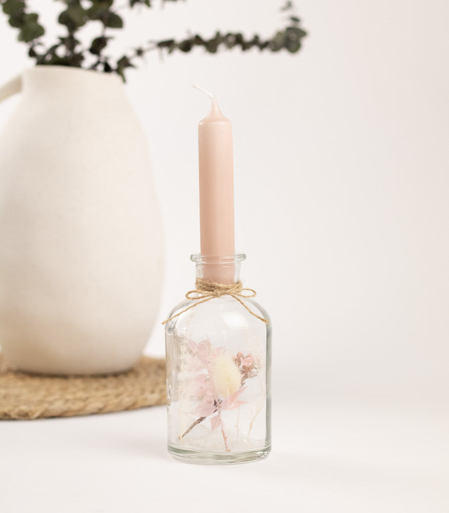 Personalisierbarer Kerzenständer mit Trockenblumen - mahina