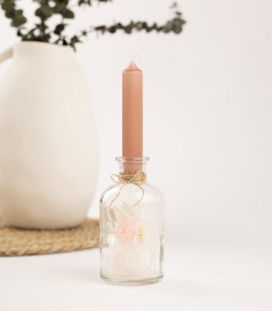 Personalisierbarer Kerzenständer mit Trockenblumen - mahina