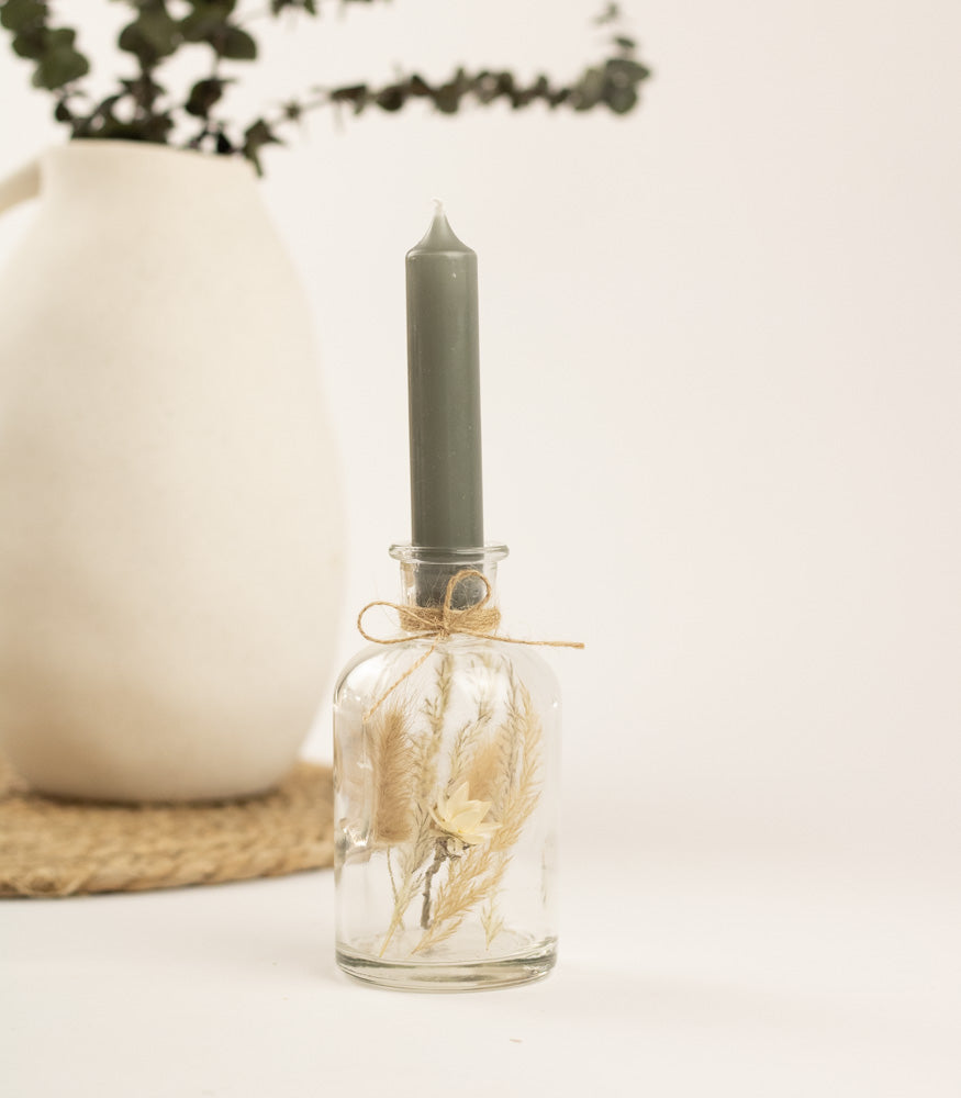 Personalisierbarer Kerzenständer mit Trockenblumen - mahina