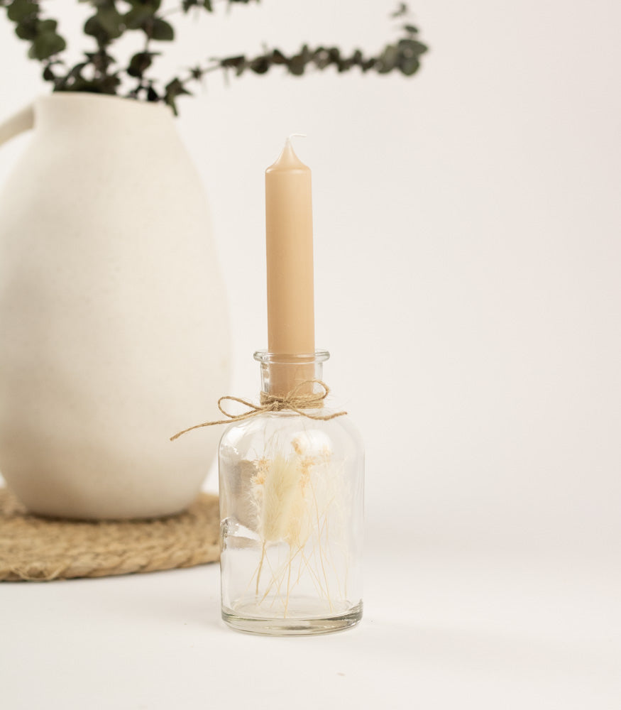 Personalisierbarer Kerzenständer mit Trockenblumen - mahina