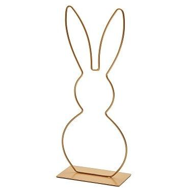 Metall Hase stehend in gold, 29cm - mahina