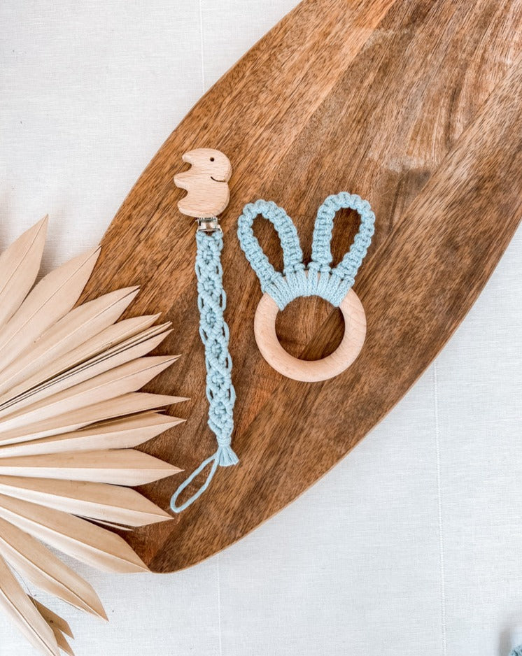 Handgemachtes Makramee Babyset "Bunny" personalisierbar - mahina