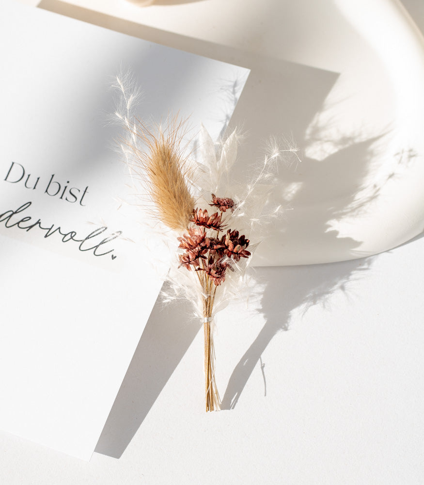 Mini Bouquet aus Trockenblumen, verschiedene Farben - mahina