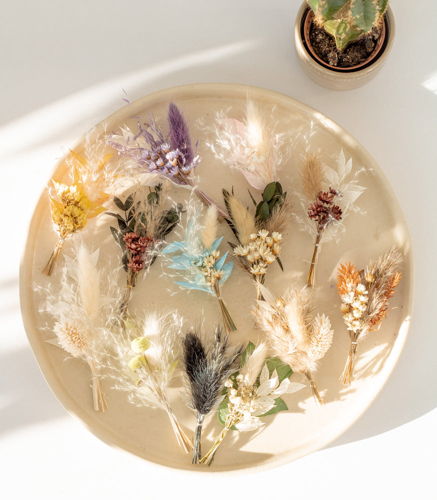 Mini Bouquet aus Trockenblumen, verschiedene Farben - mahina