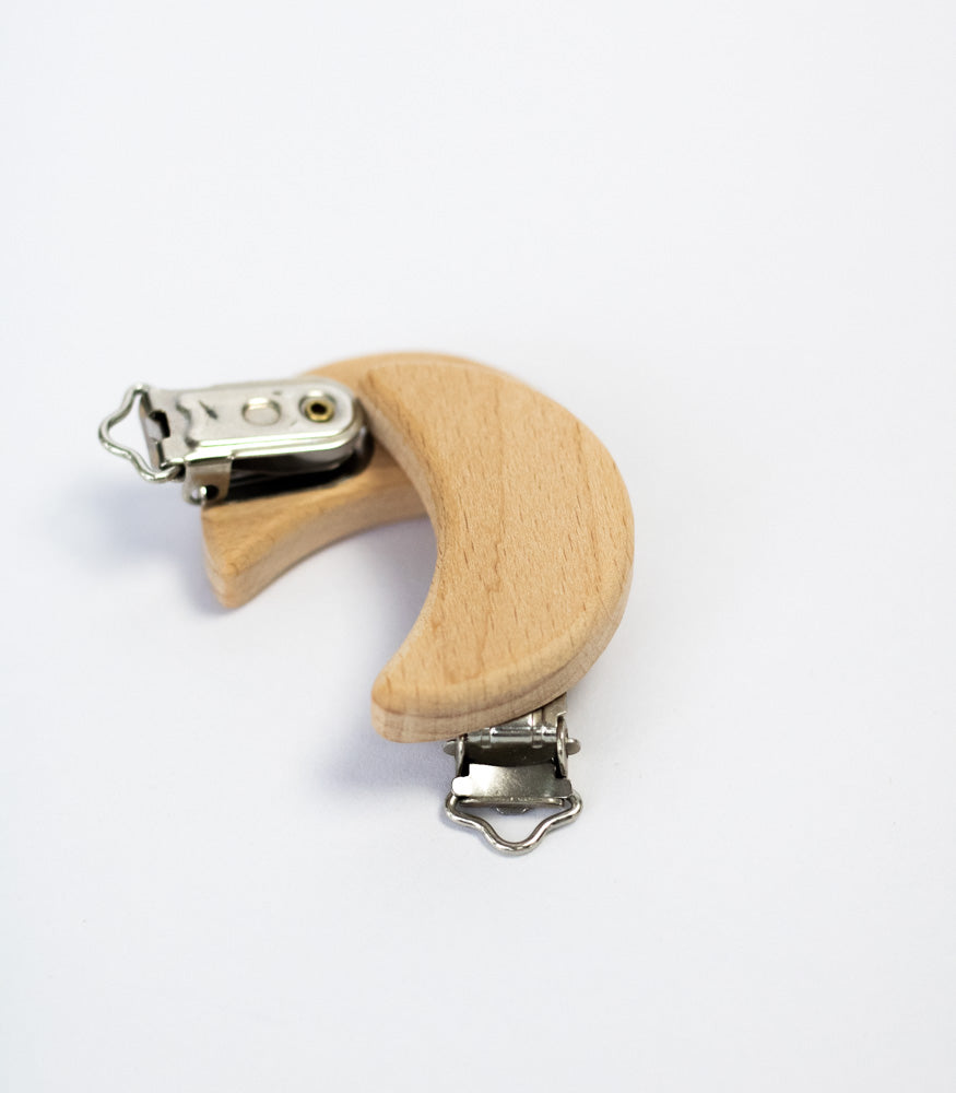 Schnullerclip "Mond" aus Buchenholz - mahina