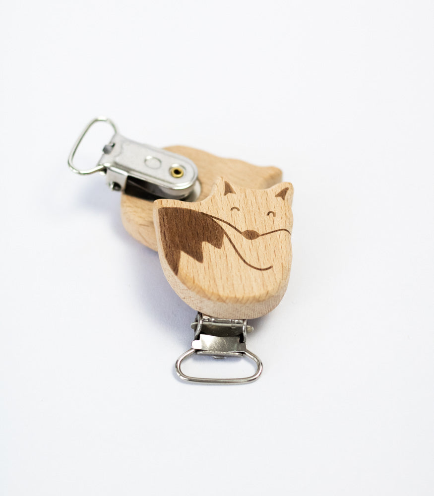 Schnullerclip "Fox" aus Buchenholz - mahina